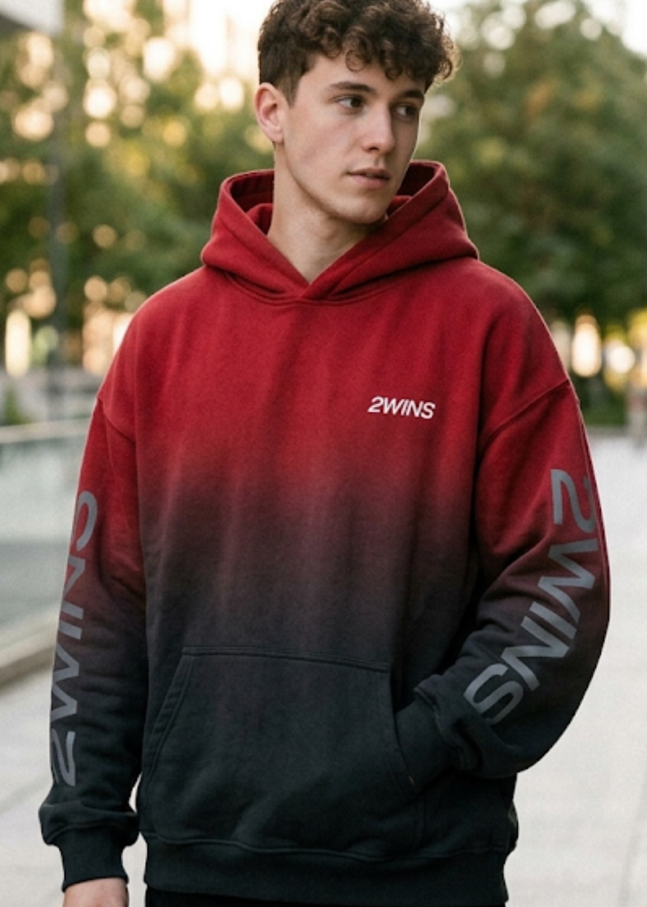Fade Hoodie in Crimson